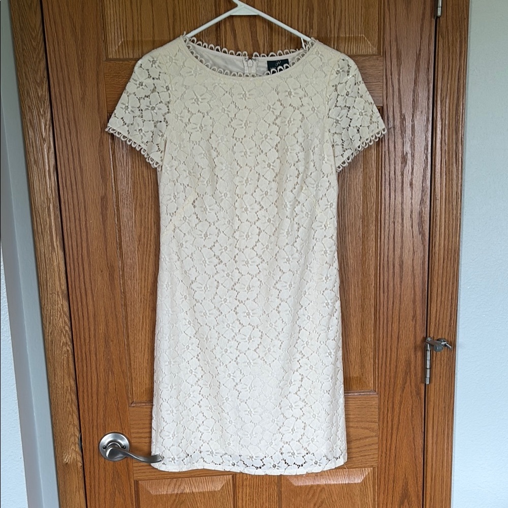 Adrianna Papell Cream Sheath Mini Dress Sz 2